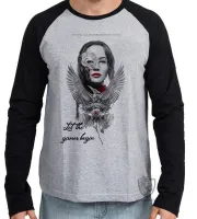 Camiseta manga longa Infantil ou Adulto jogos vorazes - Foto 2