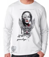 Camiseta manga longa Infantil ou Adulto jogos vorazes - Foto 3
