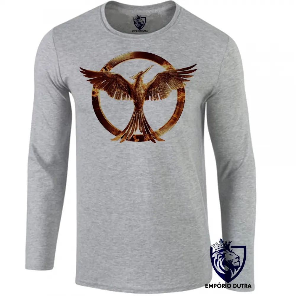 Camiseta manga longa Infantil ou Adulto Jogos Vorazes tordo dourado Imagem