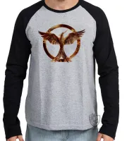 Camiseta manga longa Infantil ou Adulto Jogos Vorazes tordo dourado - Foto 2