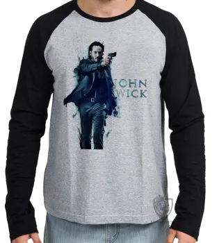 Camiseta manga longa Infantil ou Adulto John Wick - Foto 2