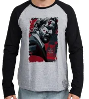 Camiseta manga longa Infantil ou Adulto John Wick sangue - Foto 2