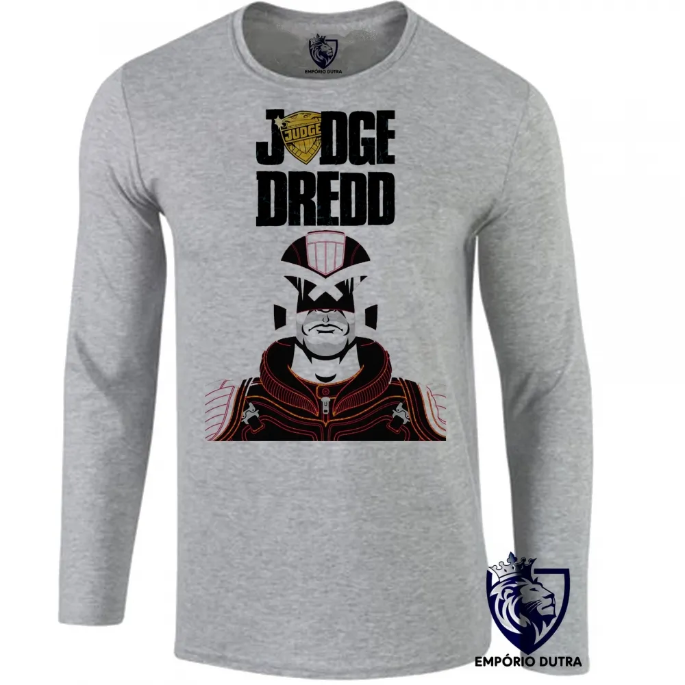 Camiseta manga longa Infantil ou Adulto judge dredd juiz Sylvester Stallone Imagem