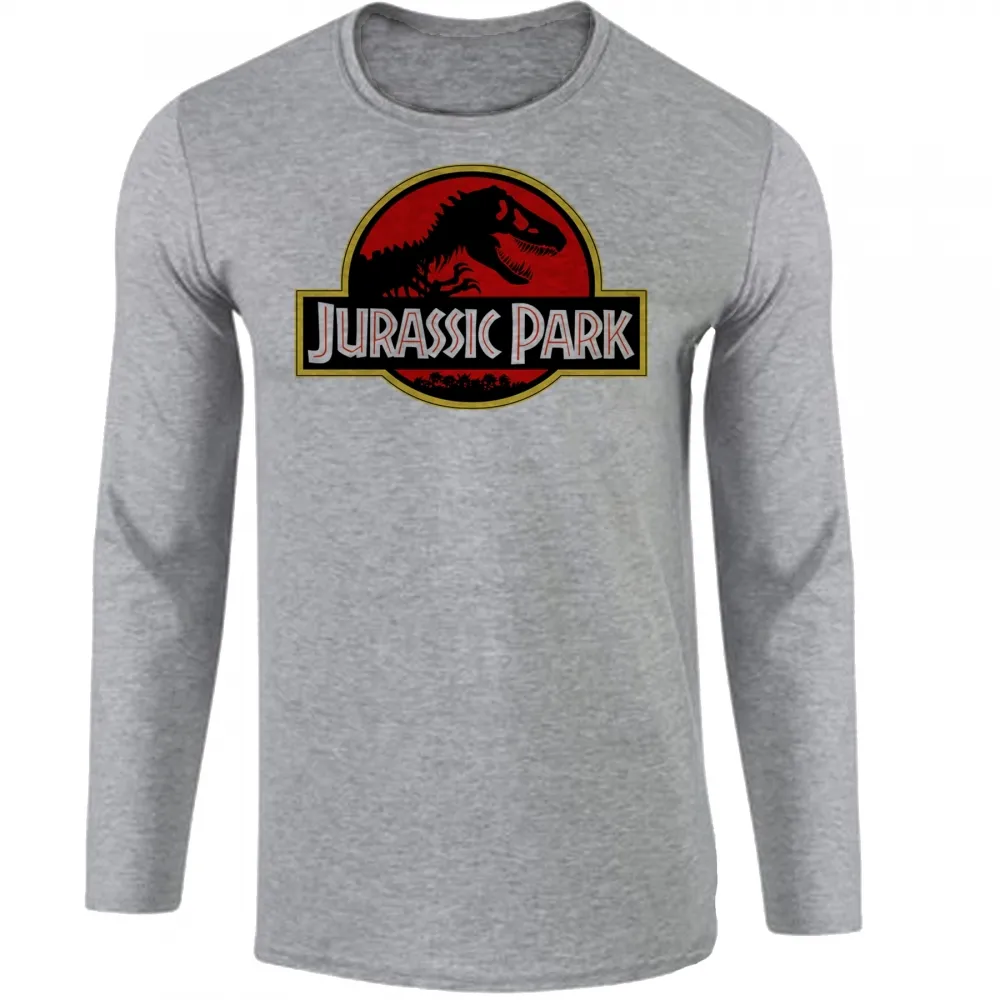 Camiseta manga longa Infantil ou Adulto Jurassic Park dinossauro