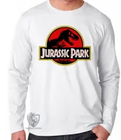 Camiseta manga longa Infantil ou Adulto Jurassic Park dinossauro - Foto 3