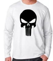 Camiseta manga longa Infantil ou Adulto Justiceiro punisher caveira marvel - Foto 3