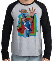 Camiseta manga longa Infantil ou Adulto Lazy Town Sportacus maçã saudavel - Foto 2