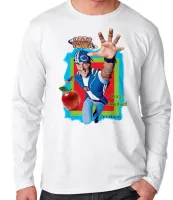 Camiseta manga longa Infantil ou Adulto Lazy Town Sportacus maçã saudavel - Foto 3