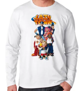 Camiseta manga longa Infantil ou Adulto Lazy Town todos personagens - Foto 2