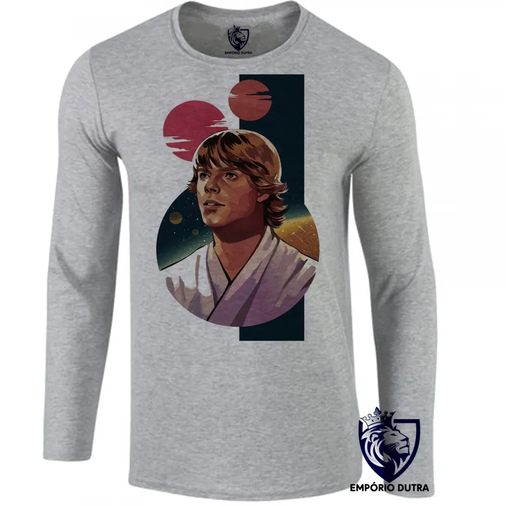 Camiseta manga longa Infantil ou Adulto Luke Skywalker Star Wars