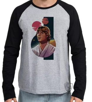 Camiseta manga longa Infantil ou Adulto Luke Skywalker Star Wars - Foto 2