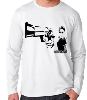 Camiseta manga longa Infantil ou Adulto Matrix Trinity arma pistola - Foto 3