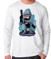 Camiseta manga longa Infantil ou Adulto ROBOCOP robo policial futuro - Foto 3