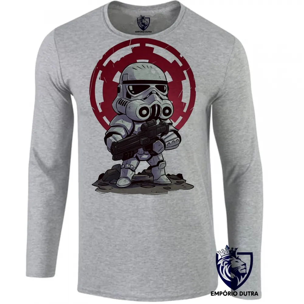 Camiseta manga longa Infantil ou Adulto Stormtrooper star wars soldado