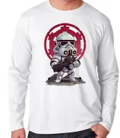 Camiseta manga longa Infantil ou Adulto Stormtrooper star wars soldado - Foto 2