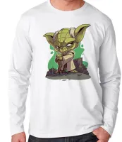 Camiseta manga longa Infantil ou Adulto yoda star wars jedi - Foto 3