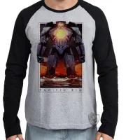 Camiseta manga longa Infantil ou Adulto Pacific Rim circulo de fogo robo - Foto 2