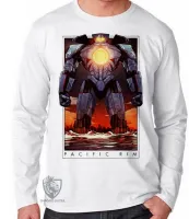 Camiseta manga longa Infantil ou Adulto Pacific Rim circulo de fogo robo - Foto 3