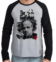 Camiseta manga longa Infantil ou Adulto poderoso chefão the godfather mafia filme - Foto 2
