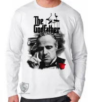 Camiseta manga longa Infantil ou Adulto poderoso chefão the godfather mafia filme - Foto 3
