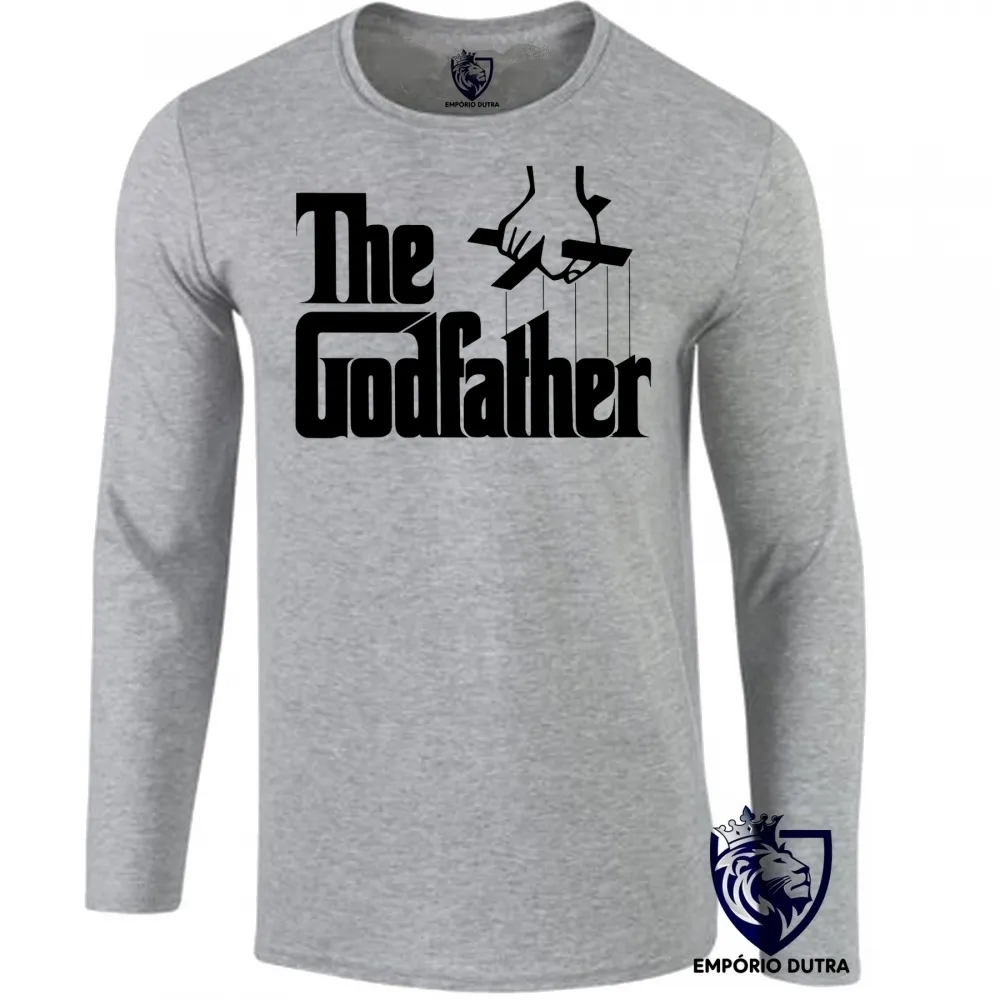 Camiseta manga longa Infantil ou Adulto poderoso chefão the godfather mafia italiana