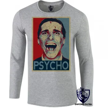 Camiseta manga longa Infantil ou Adulto Psycho Patrick Bateman Christian Bale