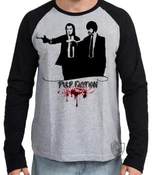 Camiseta manga longa Infantil ou Adulto Pulp Fiction filme travolta Quentin Tarantino - Foto 2