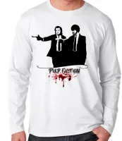 Camiseta manga longa Infantil ou Adulto Pulp Fiction filme travolta Quentin Tarantino - Foto 3