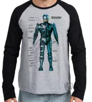 Camiseta manga longa Infantil ou Adulto Robocop policia arma armadura - Foto 2