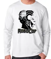Camiseta manga longa Infantil ou Adulto Robocop policial futuro filme cabeça - Foto 3