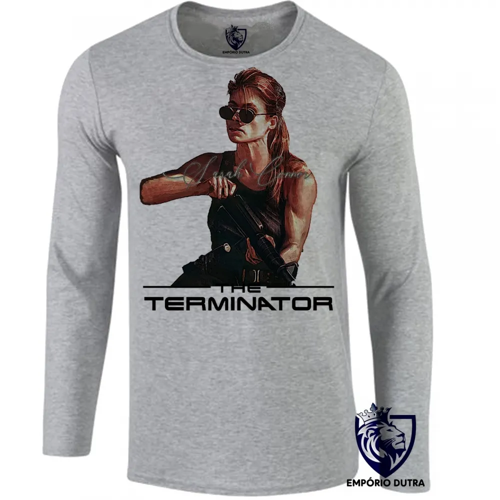Camiseta manga longa Infantil ou Adulto Sarah Connor exterminador do futuro