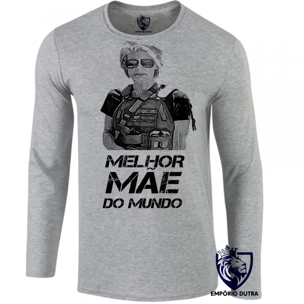 Camiseta manga longa Infantil ou Adulto Sarah Connor melhor mãe mundo Mamãe Imagem