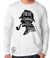 Camiseta manga longa Infantil ou Adulto Sherlock Holmes cachimbo - Foto 3
