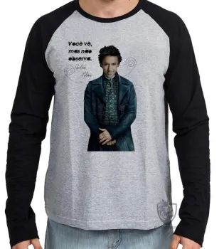 Camiseta manga longa Infantil ou Adulto Sherlock Holmes você vê - Foto 2