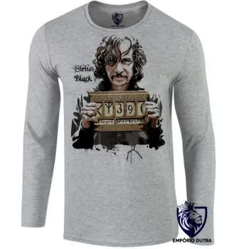 Camiseta manga longa Infantil ou Adulto Sirius Black harry poter personagem