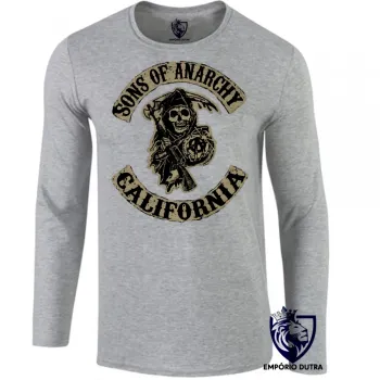 Camiseta manga longa Infantil ou Adulto SOA  Samcro sons of anarchy anarquia - Foto 2