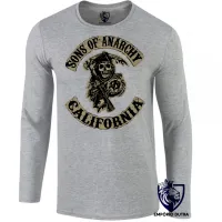 Camiseta manga longa Infantil ou Adulto SOA  Samcro sons of anarchy anarquia - Foto 2