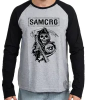 Camiseta manga longa Infantil ou Adulto soa samcro harley moto - Foto 2
