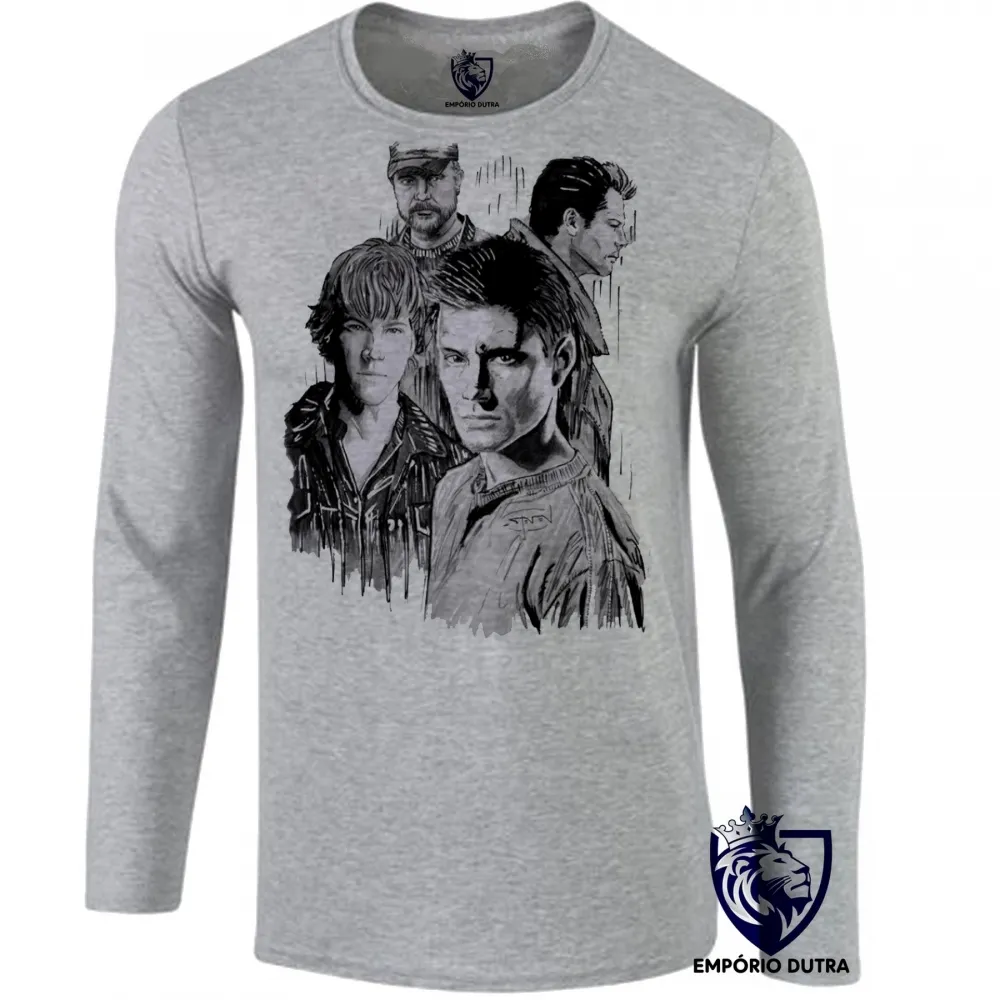Camiseta manga longa Infantil ou Adulto Sobrenatural irmãos Winchester serie Imagem