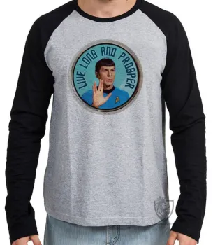 Camiseta manga longa Infantil ou Adulto Spock vida longa e próspera - Foto 2