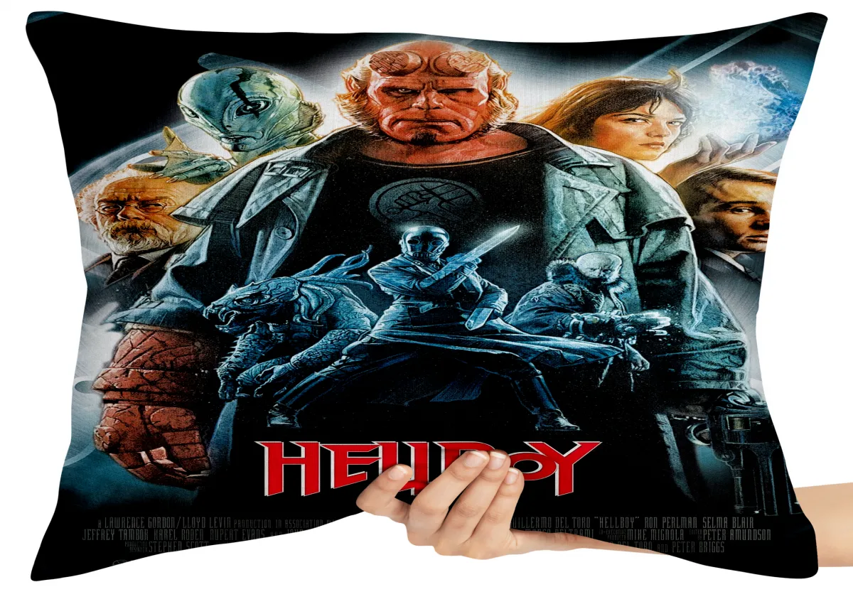 Capa de Almofada ou Travesseiro HellBoy super herói demônio