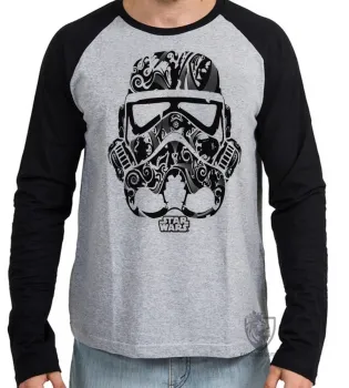 Camiseta manga longa Infantil ou Adulto Star Wars Stormtrooper soldado - Foto 2