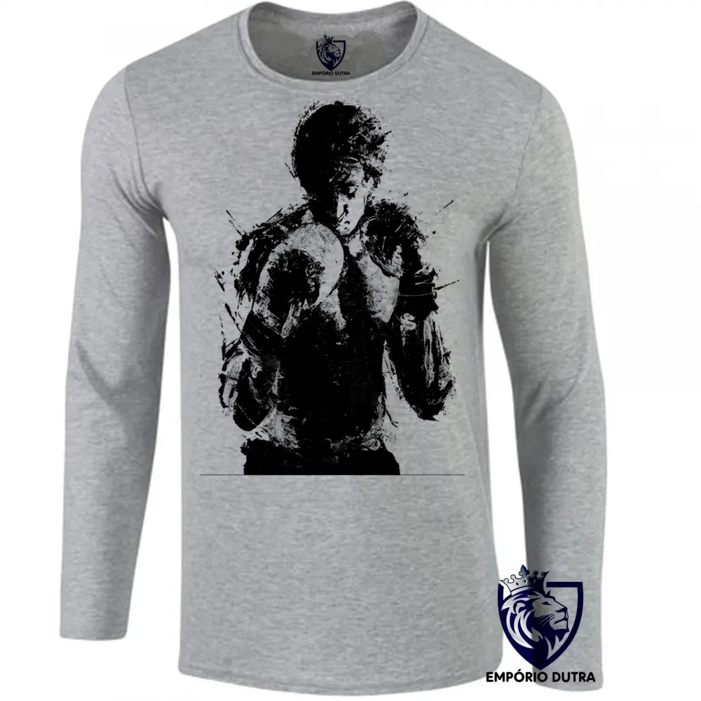 Camiseta manga longa Infantil ou Adulto Sylvester Stallone rocky balboa boxe Imagem