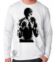 Camiseta manga longa Infantil ou Adulto Sylvester Stallone rocky balboa boxe - Foto 3
