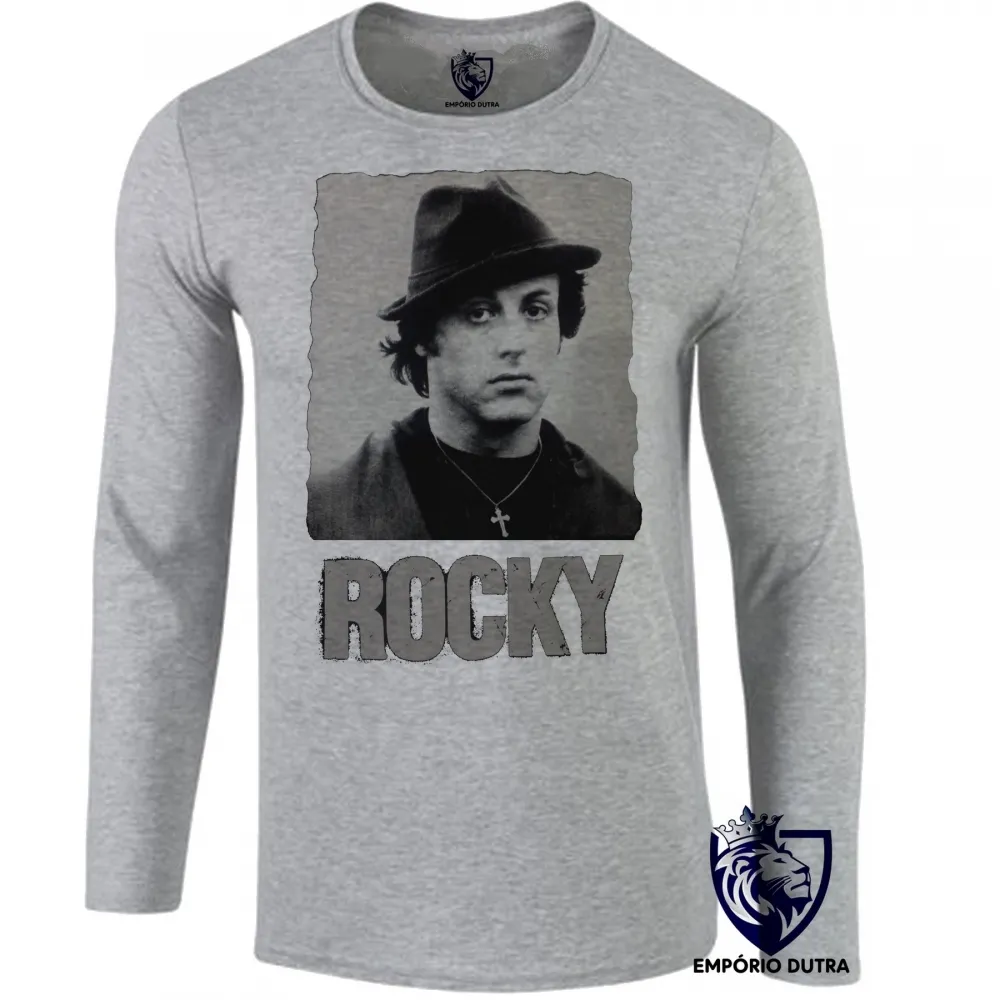 Camiseta manga longa Infantil ou Adulto Sylvester Stallone rocky balboa