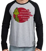Camiseta manga longa Infantil ou Adulto The Grinch Christmas only presents natal - Foto 2