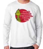 Camiseta manga longa Infantil ou Adulto The Grinch Christmas only presents natal - Foto 3