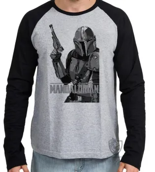 Camiseta manga longa Infantil ou Adulto The Mandalorian arma - Foto 2