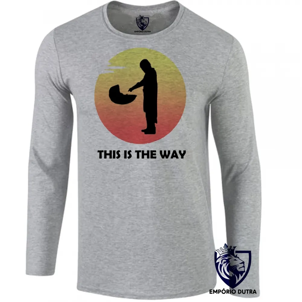 Camiseta manga longa Infantil ou Adulto The Mandalorian dedo bebê Imagem