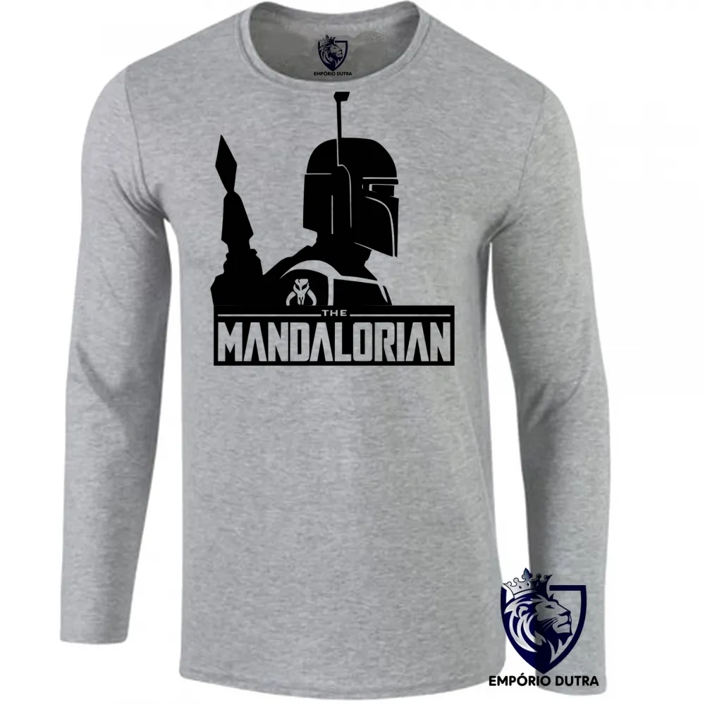 Camiseta manga longa Infantil ou Adulto The Mandalorian perfil